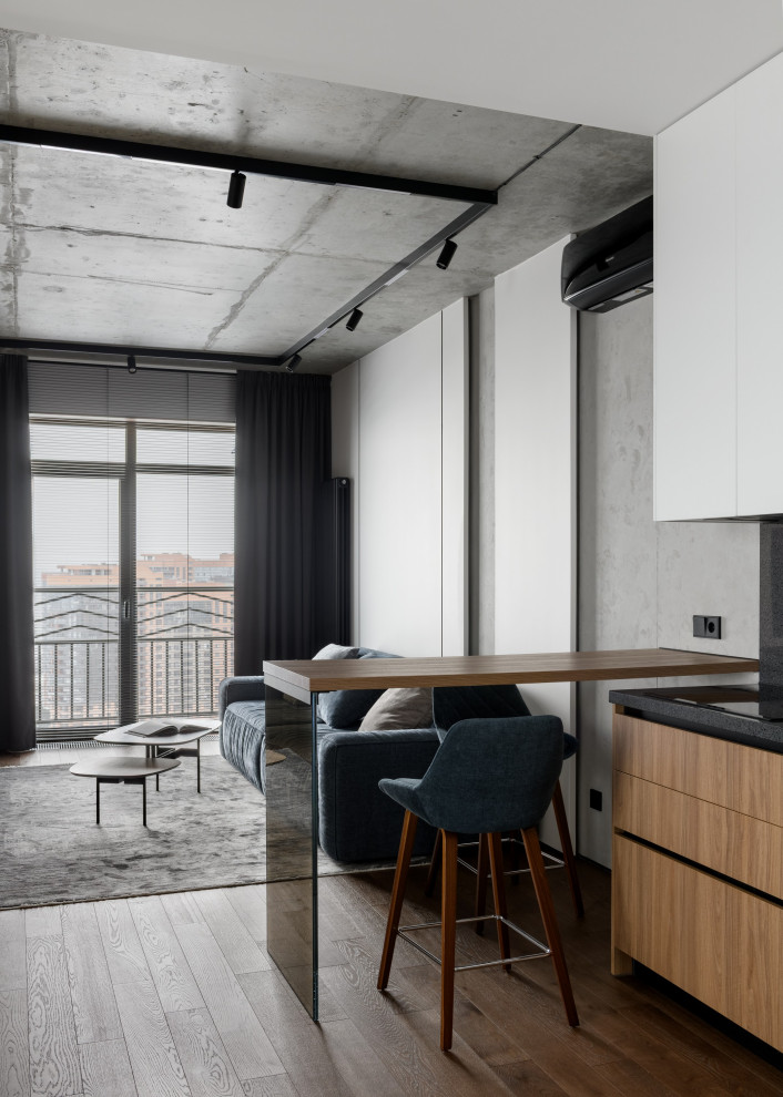 Брутальная трехкомнатная квартира 90 кв.м. с видом на реку