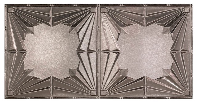 Fasade Art Deco Ceiling Tile Sample Galvanized Steel