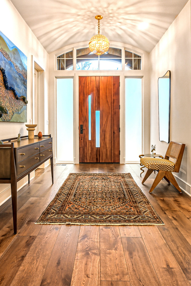 Mountain style entryway photo in Denver