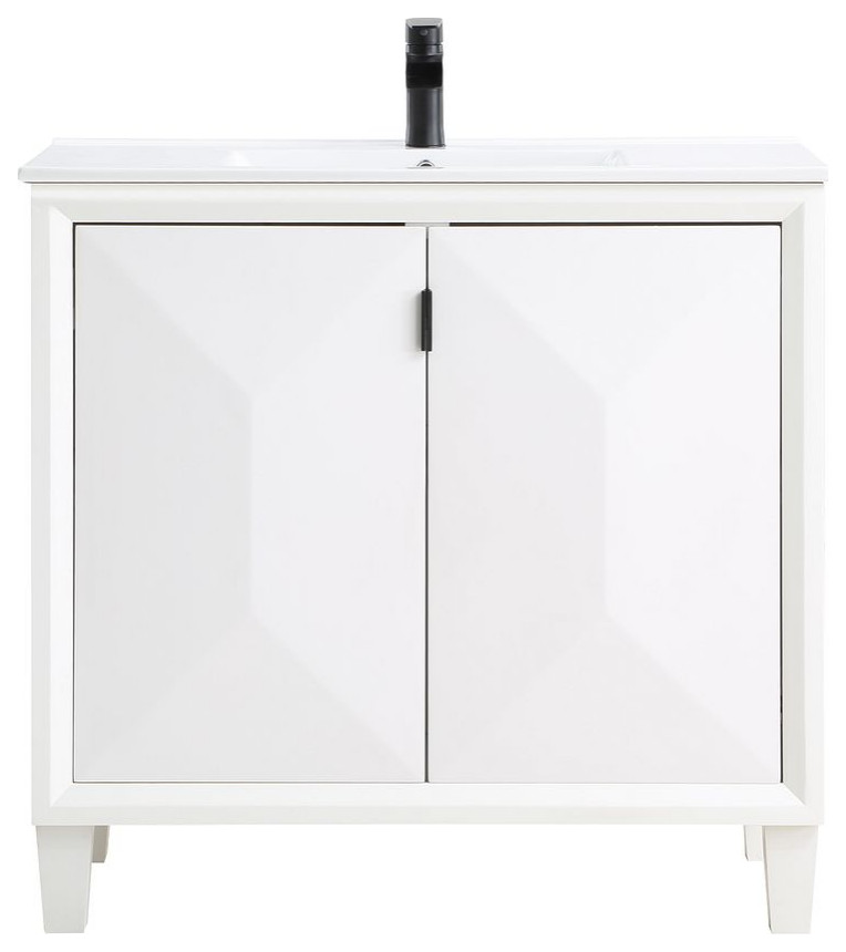 Manhattan Comfort Hyde Bathroom Vanity Sink Transitional Bathroom