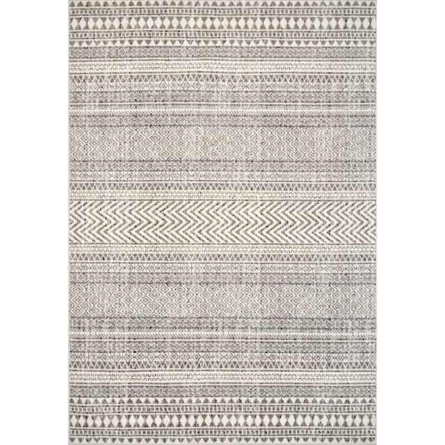 nuLOOM Catherine Henna Tribal Bands Striped Area Rug, Gray, 9'x12'