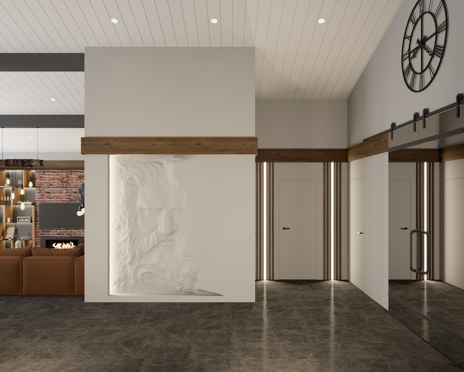 Дизайн кухни-гостиной в доме