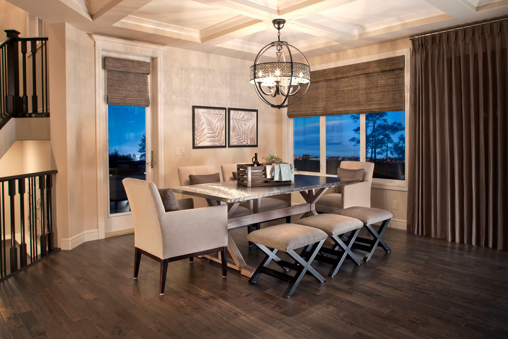 This is an example of a contemporary dining room in Calgary.