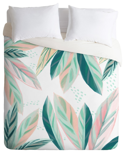 Zoe Wodarz Painterly Palm Duvet Cover Tropical Duvet Covers