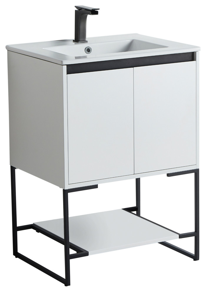 Urbania Vanity Set, 24" Industrial Bathroom Vanities And Sink