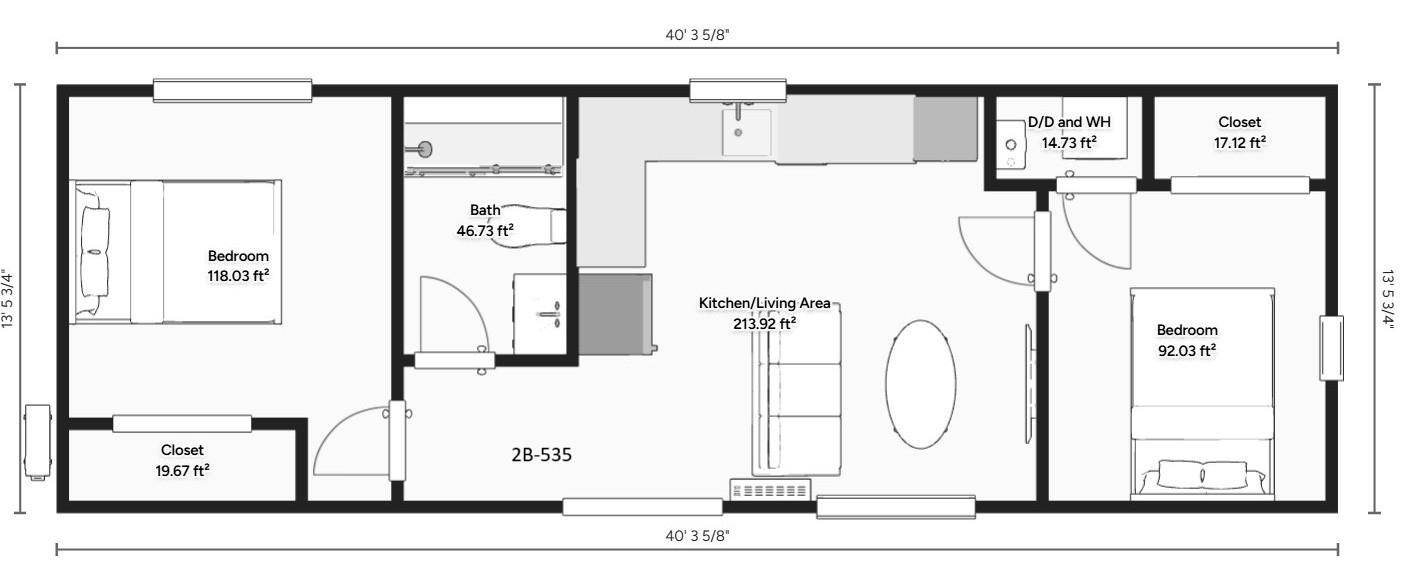 Two Bedroom Floorplans 2B-535
