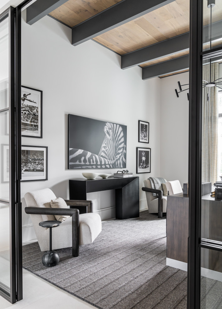 Design ideas for a contemporary home office in Miami.
