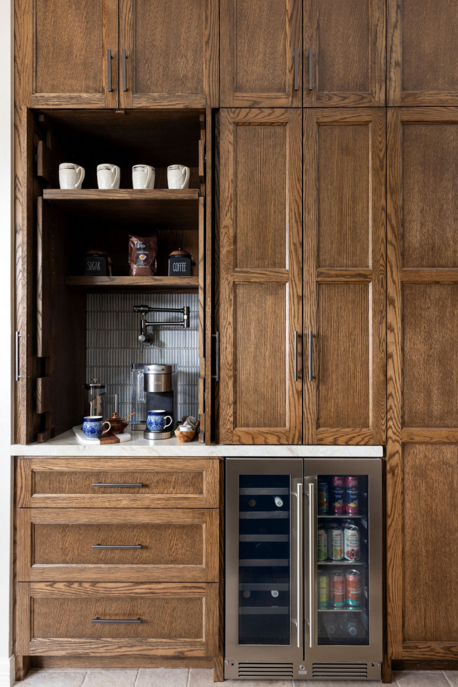 Example of a transitional kitchen design in Houston