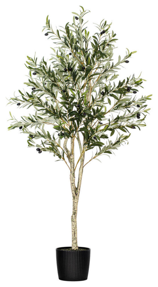 Vickerman Green Potted Olive Tree, Green, 5'