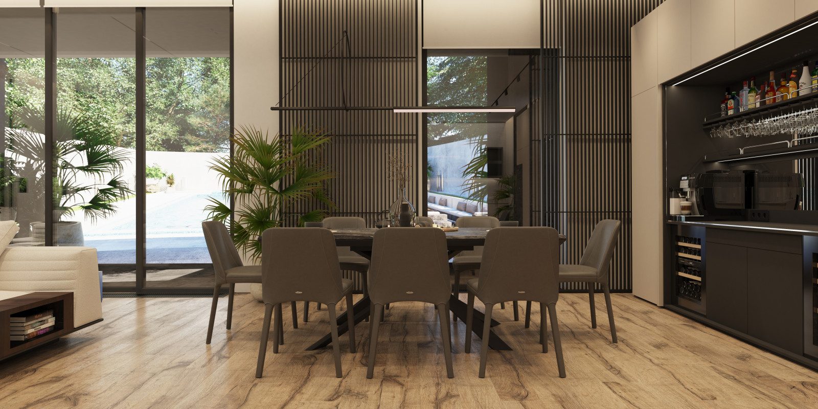 Современная столовая зона