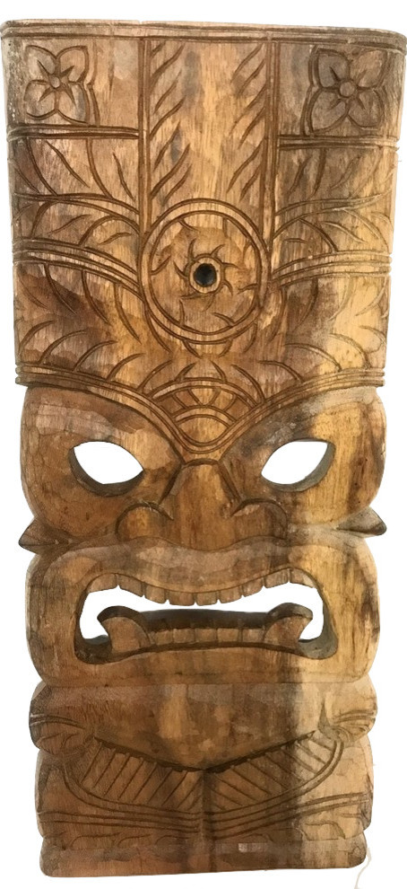 Premium Kane Tiki Mask 20", Prosperity - Tropical - Garden Statues And Yard  Art - by Tikimaster | Houzz