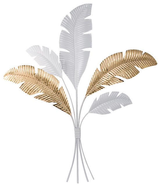 Metal Feather Wall Decor 26 X31 5 Tropical Metal Wall Art By Fantastic Decor Llc