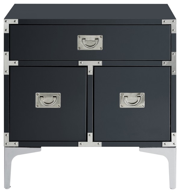 Monica Modern Lacquer Finish Chrome Metal Leg Side Table Monica Modern Lacquer Finish Chrome Metal Leg Side Table Contemporary Nightstands And Bedside Tables By Inspired Home