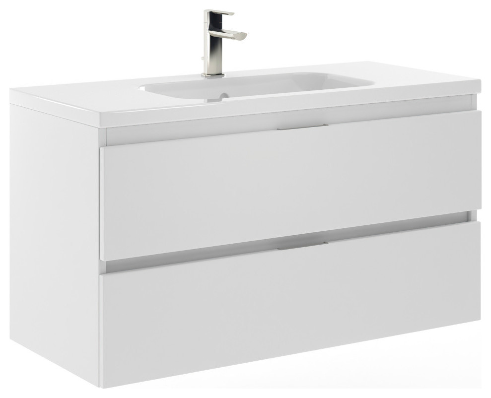 Seattle Bathroom Vanity With Ceramic Sink, 40" Modern Bathroom