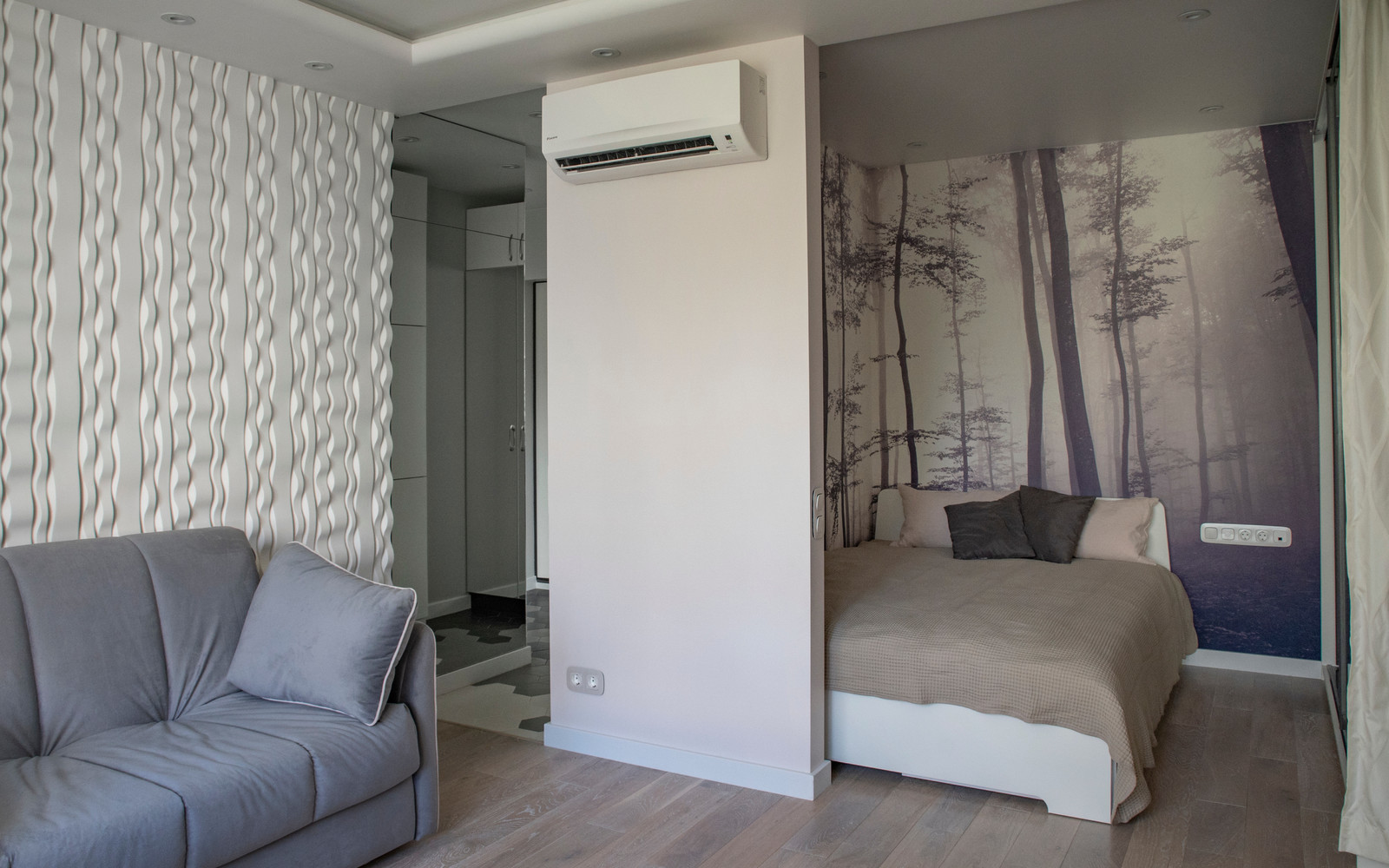 Зона гостиной и спальни