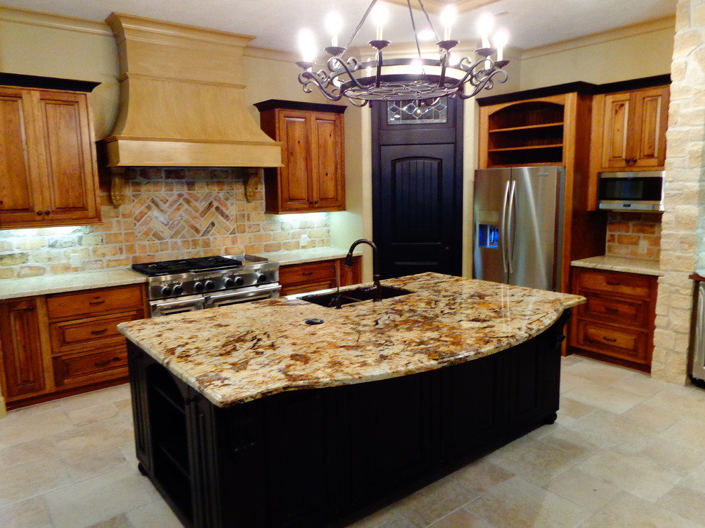 Inspiration for a rustic kitchen remodel in Houston