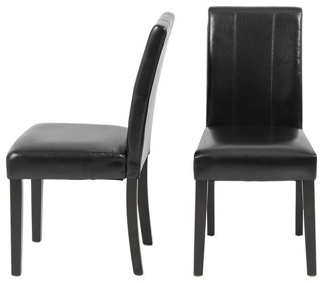 Elegant Dinette Dining Room Chair Leather Backrest Set Of 2 Transitional Dining Chairs By Onebigoutlet
