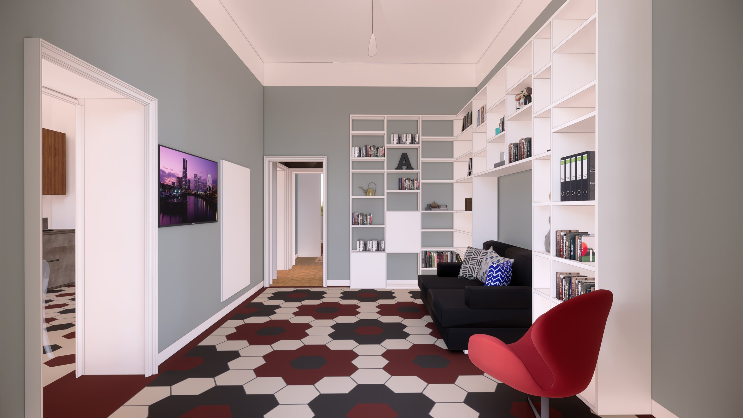 CORSO DI PORTA ROMANA | Render libreria