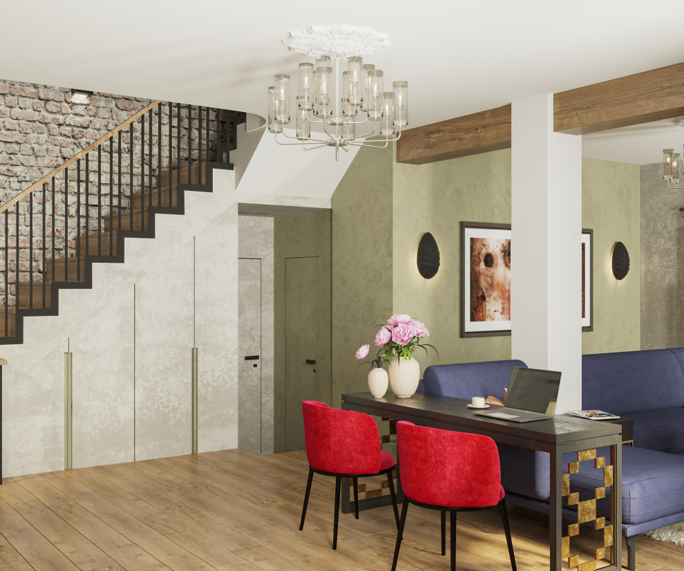 Прихожая и Гостиная в загородном доме