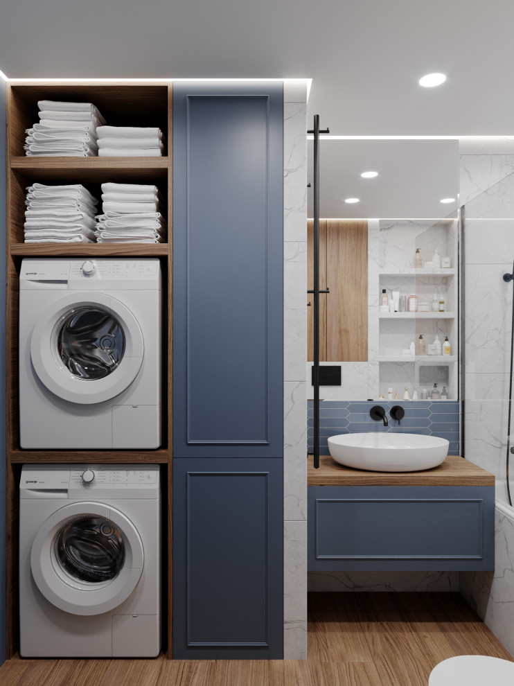 Дизайн-проект ванной комнаты с постирочной