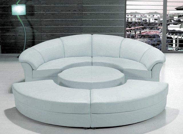 Stylish White Leather iCirculari Sectional iSofai Modern 