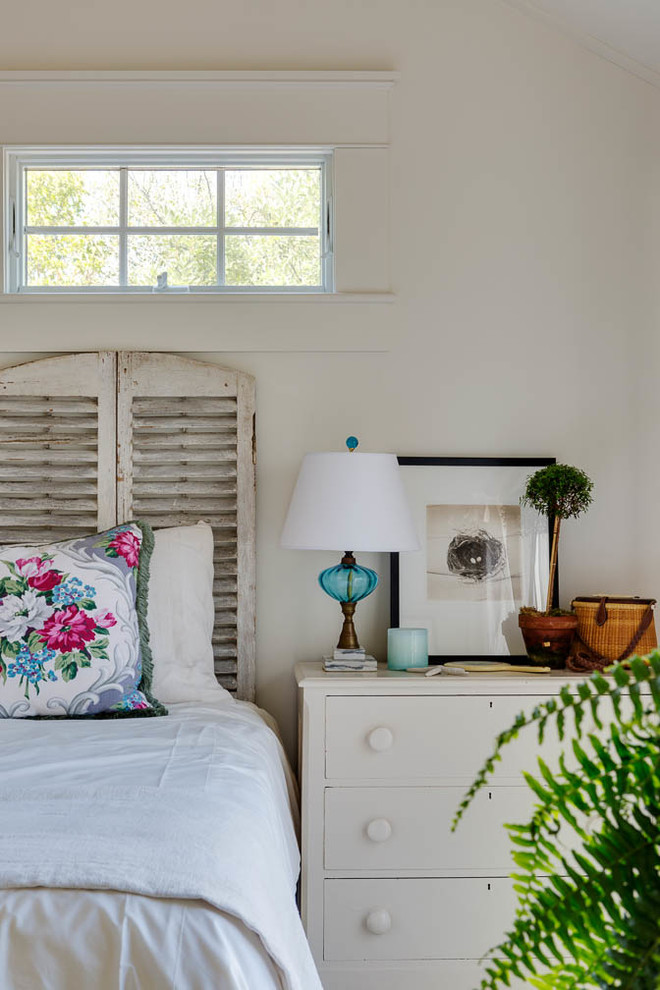 Bedroom - small coastal master light wood floor bedroom idea in Boston with white walls and no fireplace