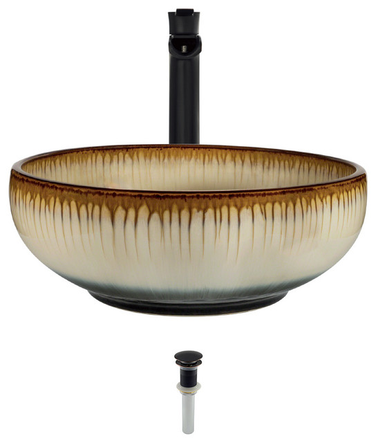V401 Artisan Ceramic Vessel Sink Contemporary Bathroom Sinks by