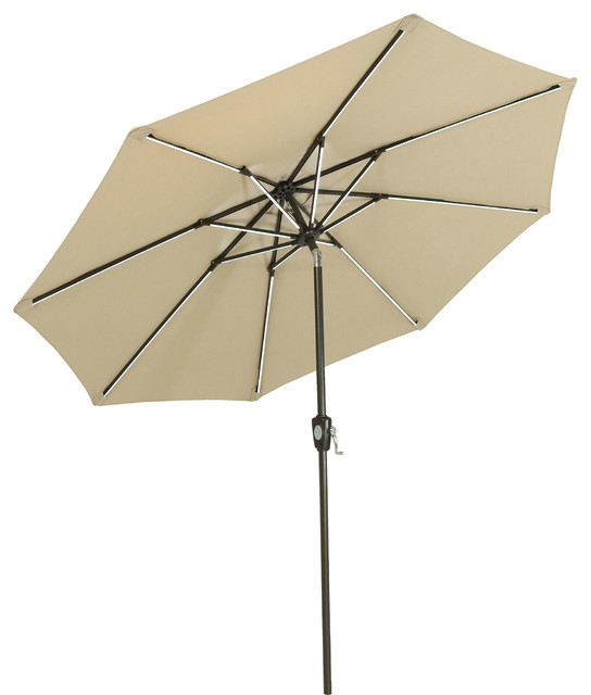 Sunnydaze 9Foot Aluminum Solar LED Sunbrella Patio Umbrella Choose