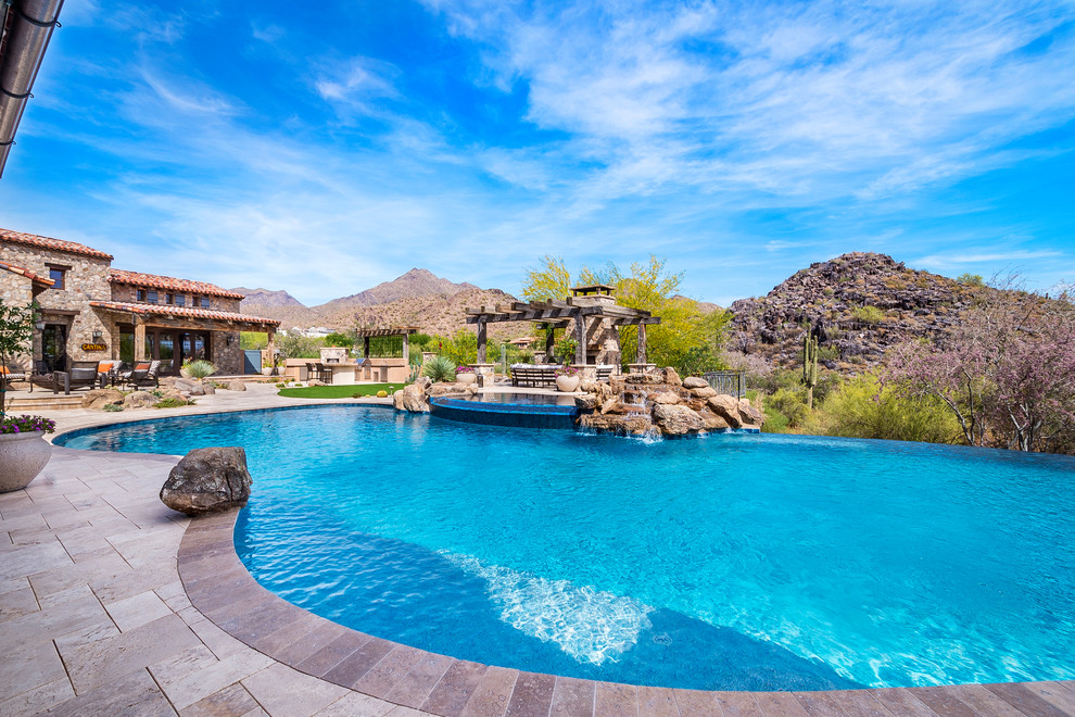 Example of a mountain style pool design in Phoenix