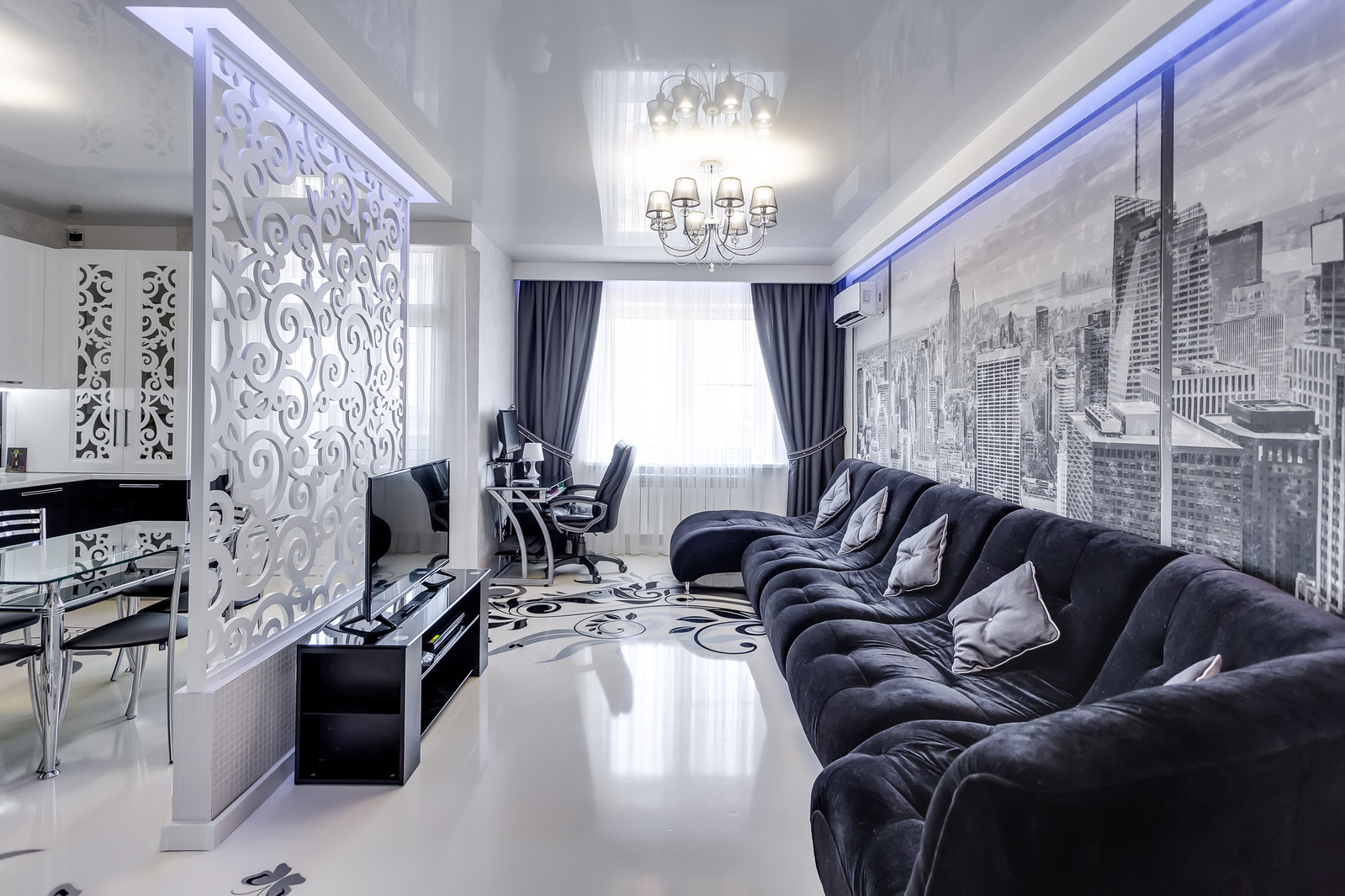 Союз белого и черного в интерьере квартиры