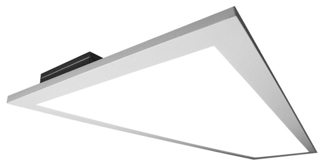 Nicor 2x4 Ft Flat Panel Led 3500k Troffer With Built In Driver Modern Flush Mount Ceiling