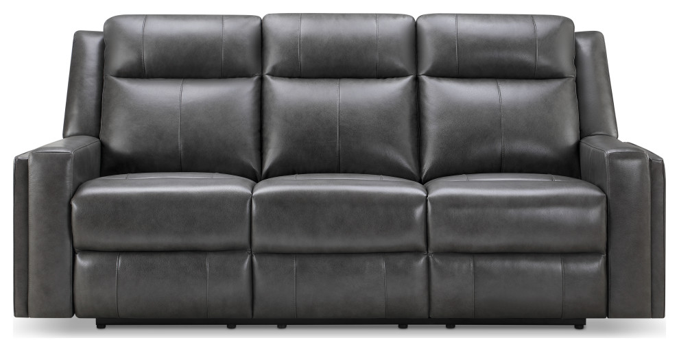 Rhodes TopGrain Leather Manual Reclining Sofa Contemporary Sofas
