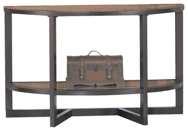Homelegance Vista Half Moon Sofa Table In Espresso Cherry Homelegance Vista Half Moon Sofa Table In Espresso Cherry