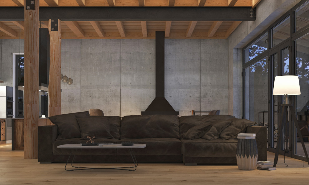 Дизайн-проект интерьера загородного дома (из бруса)