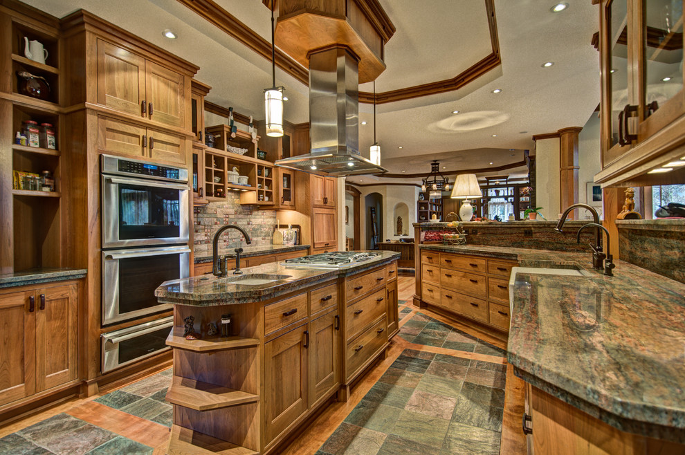 Inspiration for a rustic kitchen remodel in Edmonton