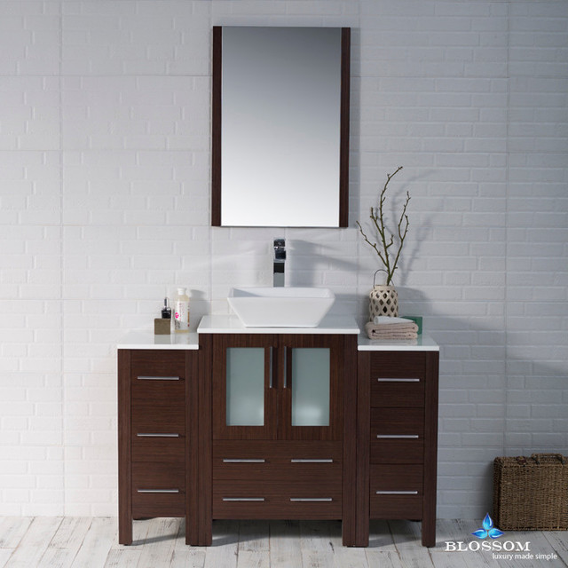Sydney 48" Vanity Set With Vessel Sink and Double Side Cabinets, 277 ...