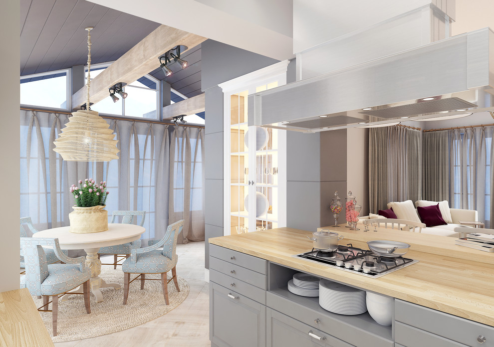 Гостиная в деревянном доме из клеенного бруса