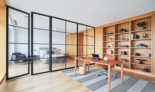 Riverside modern-arbeitszimmer