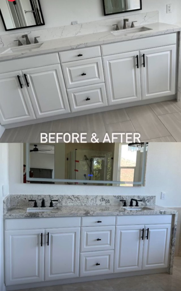 Modern bathroom with double vanity
