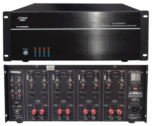 8-Channel, 8,000-Watt Stereo/Mono Amplifier