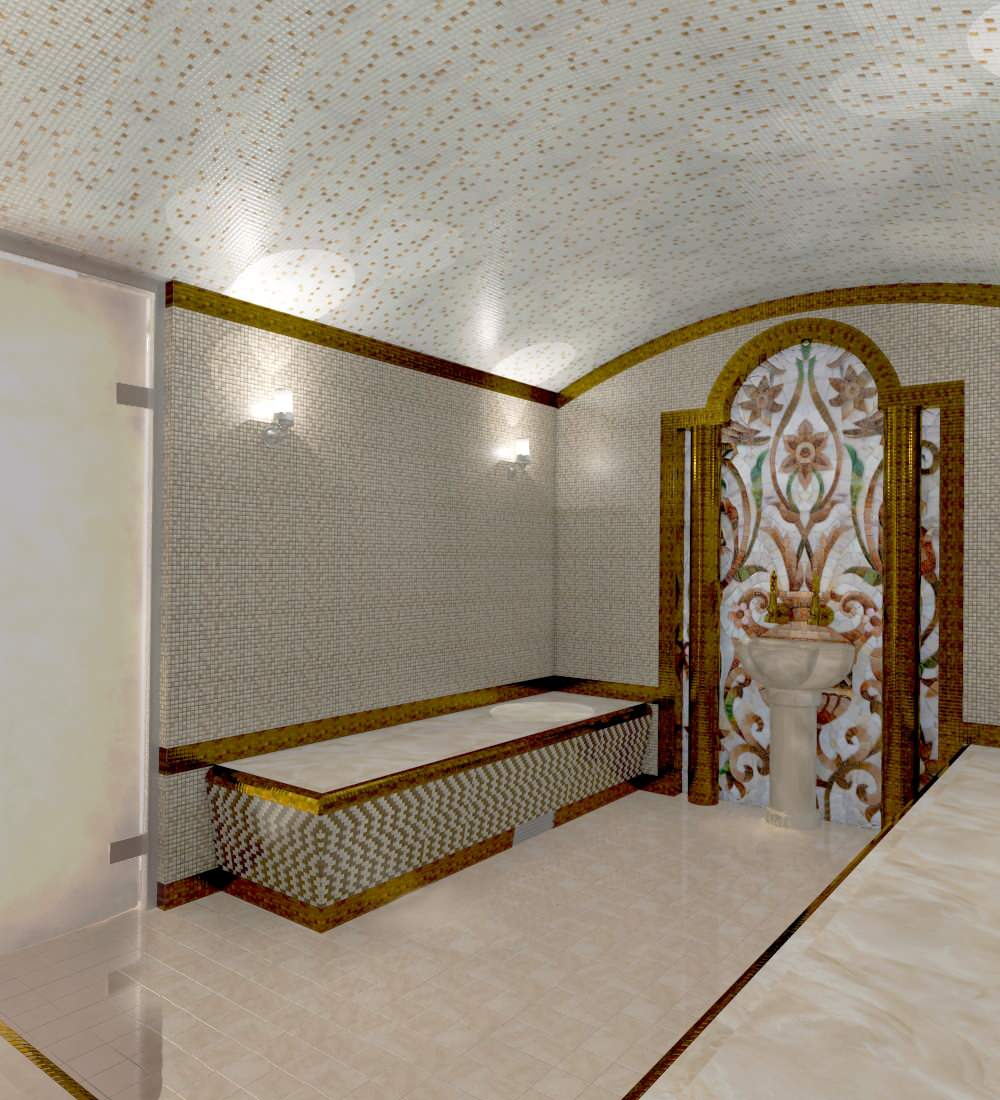 Хамам мозаичный с панно