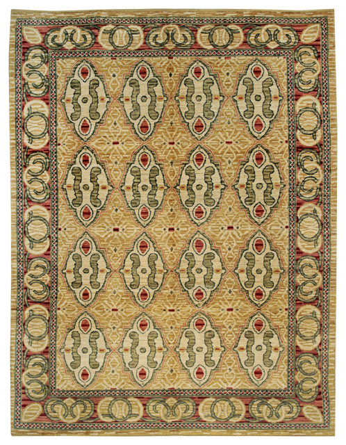 Handwoven Wool Beige Transitional Floral Spanish Style Rug., 8'x10'1 ...