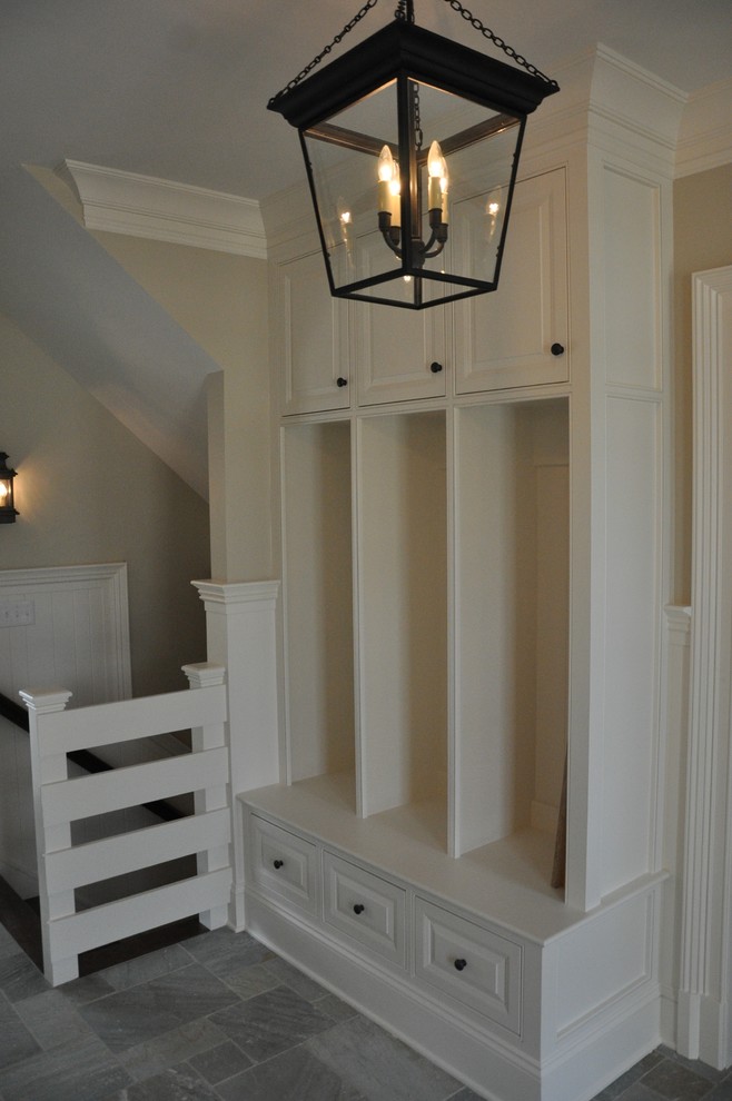Entryway - transitional entryway idea in Cleveland