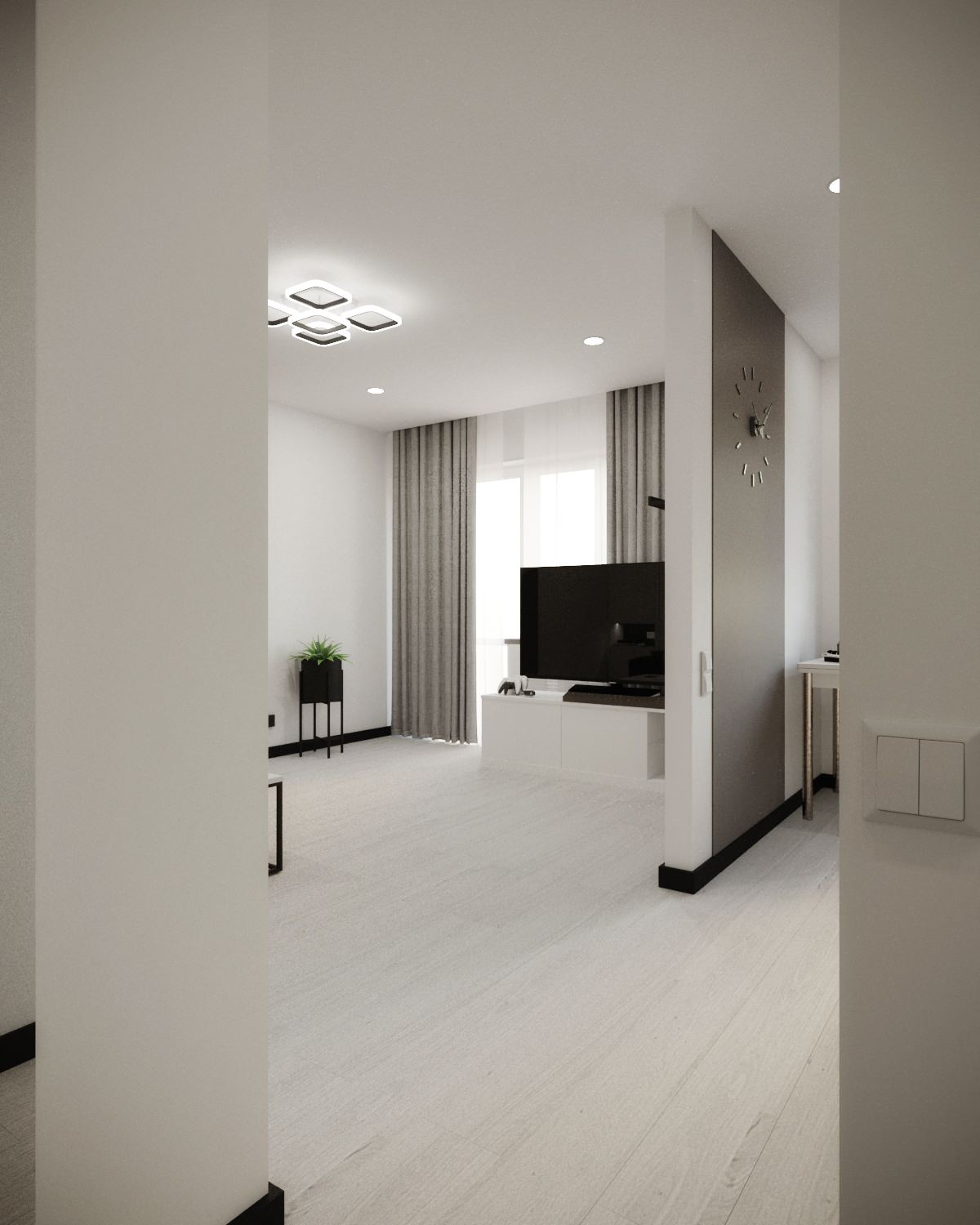 Проект для молодого человека-спортсмена в стиле "White minimalism"