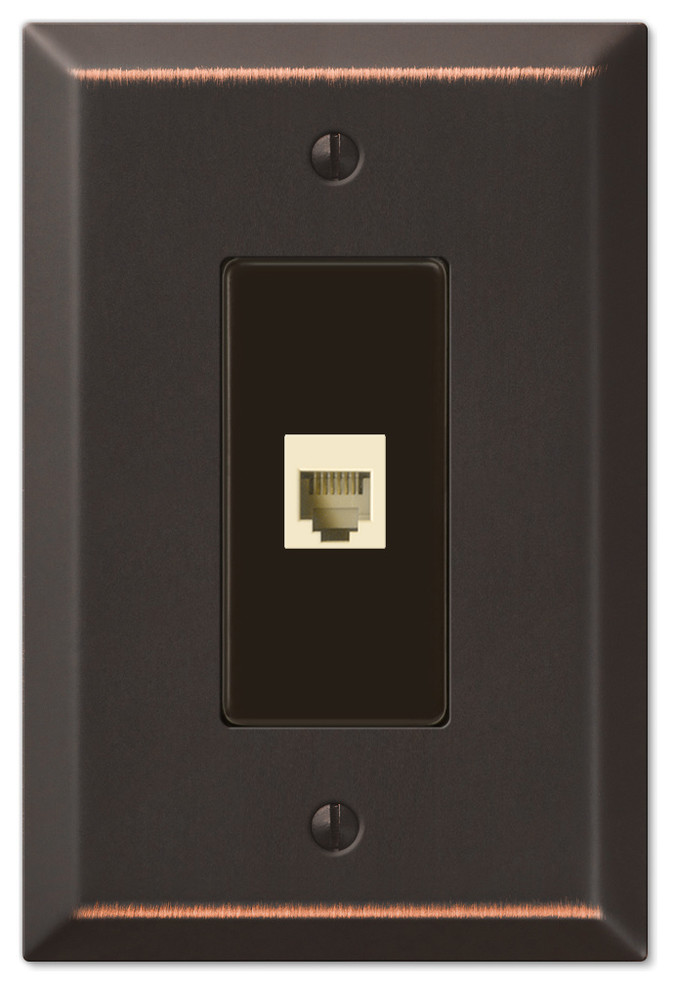 Oversized Steel Phone Jack Wall Plate Transitional Switch Plates