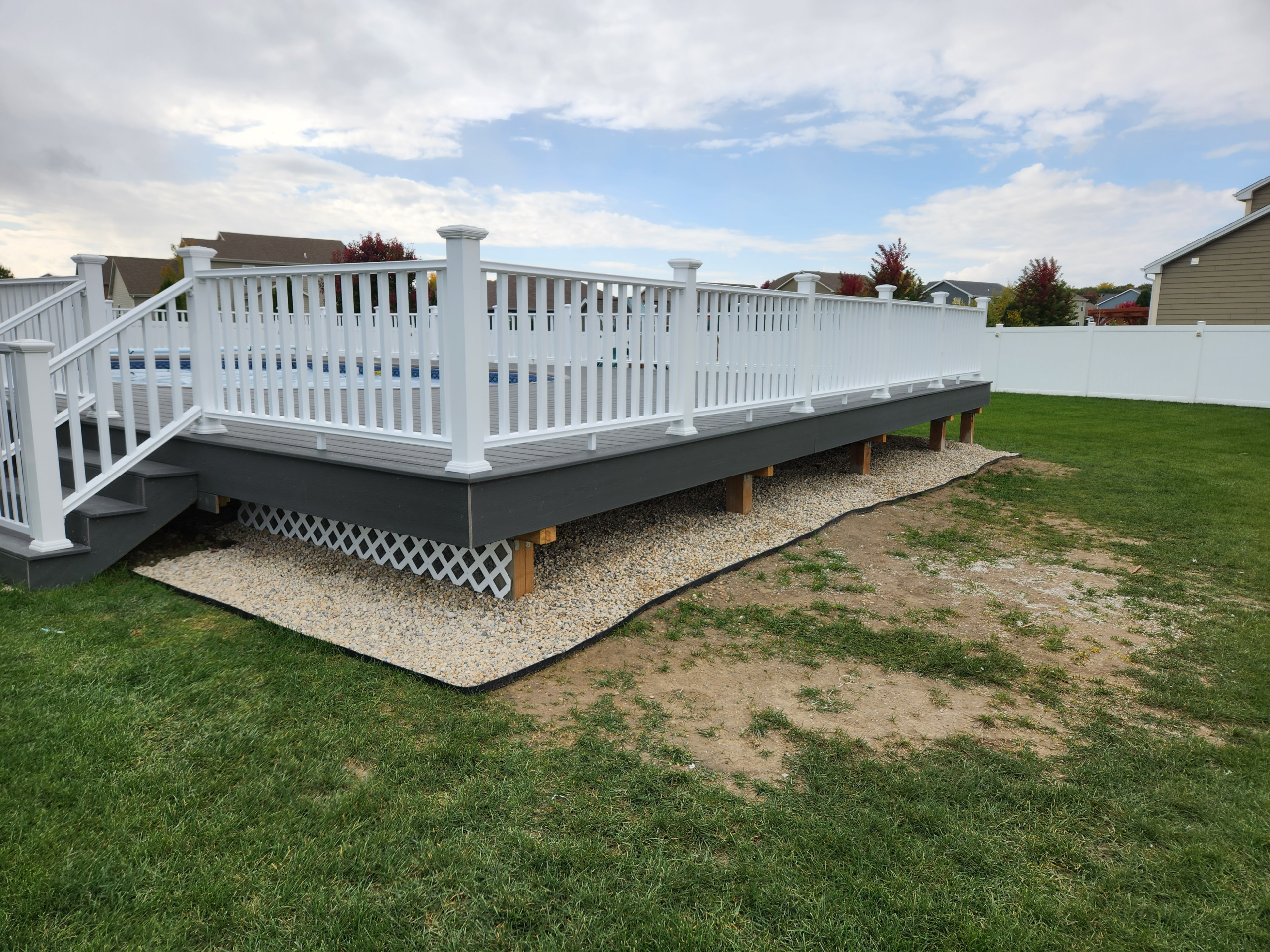 Composite deck around pool