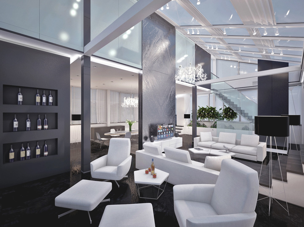 Проект 79 - Интерьер двухуровневой квартиры (7 вариант)