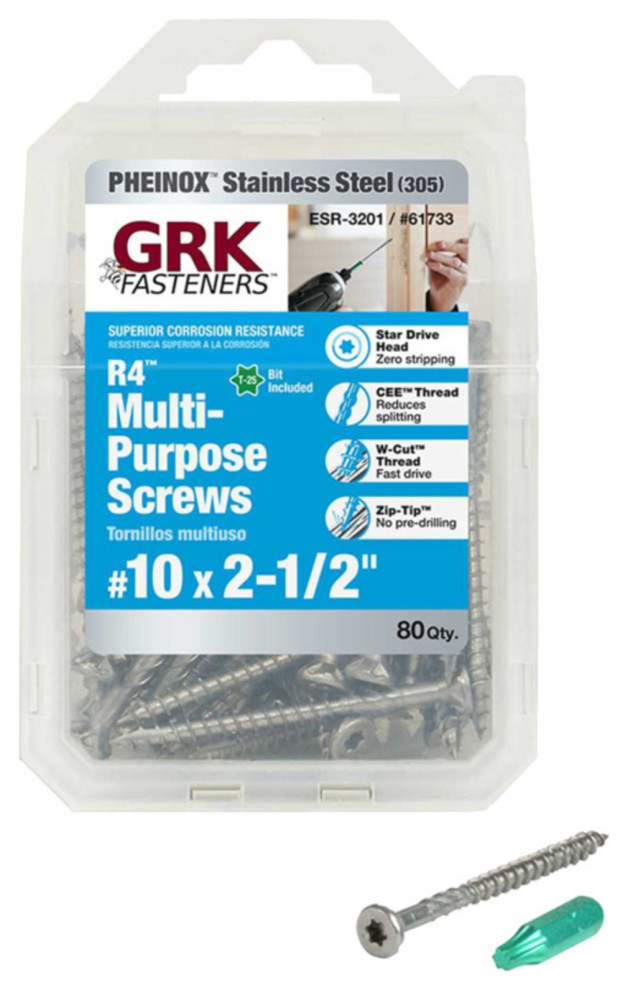 GRK Fasteners 61733 10 Thread Framing and Decking Screw Nails Screws