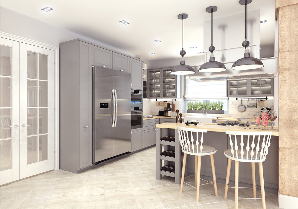 Гостиная-кухня в загородном доме