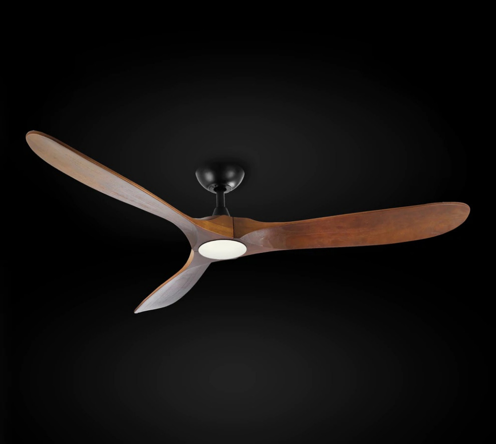 Vintage Rustic Propeller Wood Ceiling Fan Includes integrated LED